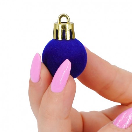 Palle di Natale in Plastica e Velluto D.2,5 cm Conf. da 36 Pz
