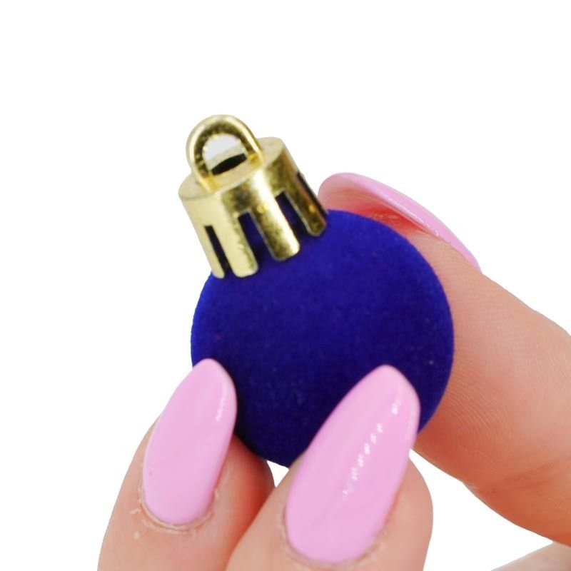 Palle di Natale in Plastica e Velluto D.2,5 cm Conf. da 36 Pz