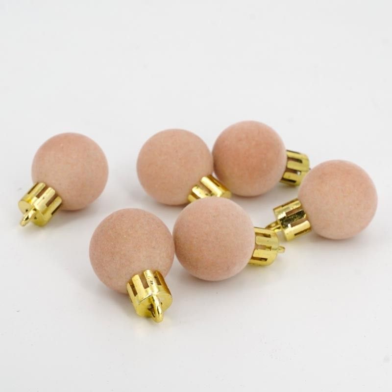 Palle di Natale in Plastica e Velluto D.2,5 cm Conf. da 36 Pz