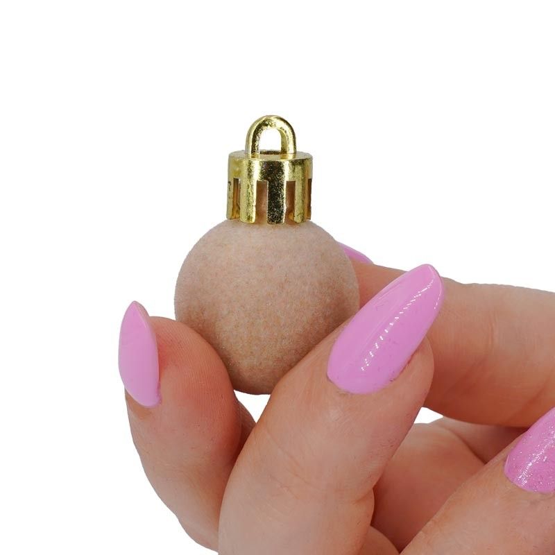 Palle di Natale in Plastica e Velluto D.2,5 cm Conf. da 36 Pz