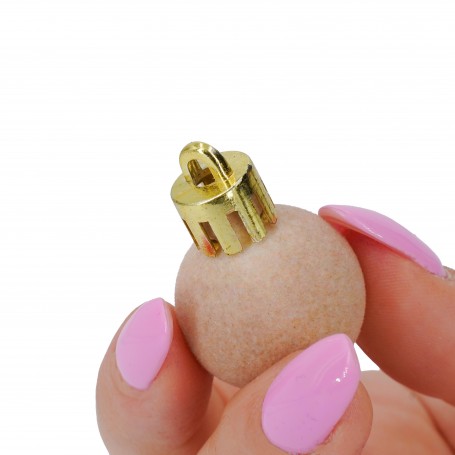 Palle di Natale in Plastica e Velluto D.2,5 cm Conf. da 36 Pz