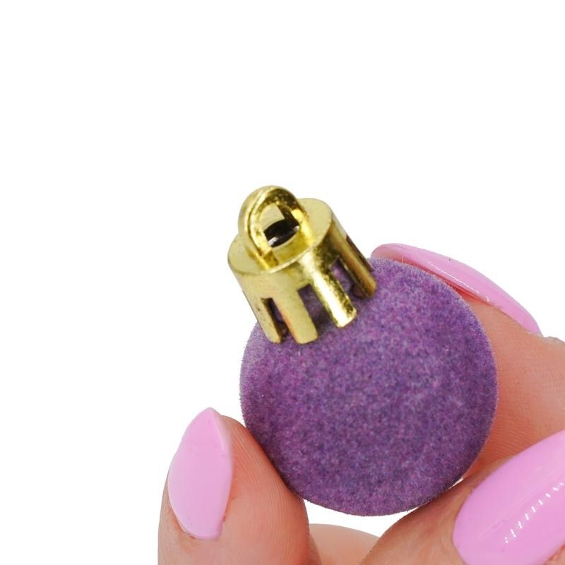 Palle di Natale in Plastica e Velluto D.2,5 cm Conf. da 36 Pz