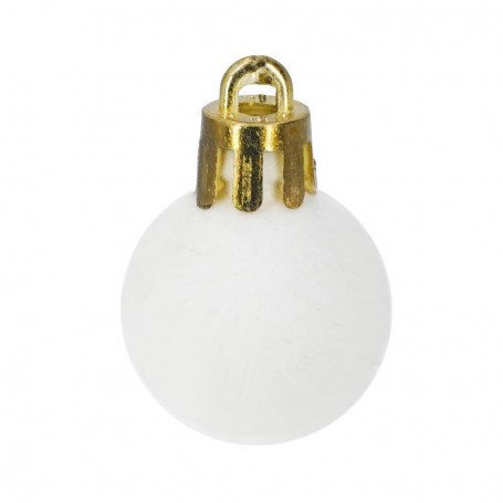 Palle di Natale in Plastica e Velluto D.2,5 cm Conf. da 36 Pz