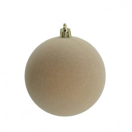 Palle di Natale in Plastica e Velluto D.8 cm Conf. da 6 Pezzi