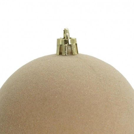 Palle di Natale in Plastica e Velluto D.8 cm Conf. da 6 Pezzi