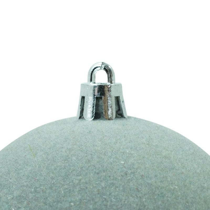 Palle di Natale in Plastica e Velluto D.8 cm Conf. da 6 Pezzi