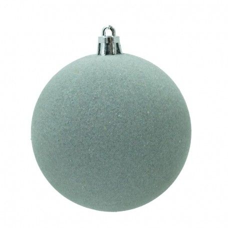 Palle di Natale in Plastica e Velluto D.8 cm Conf. da 6 Pezzi