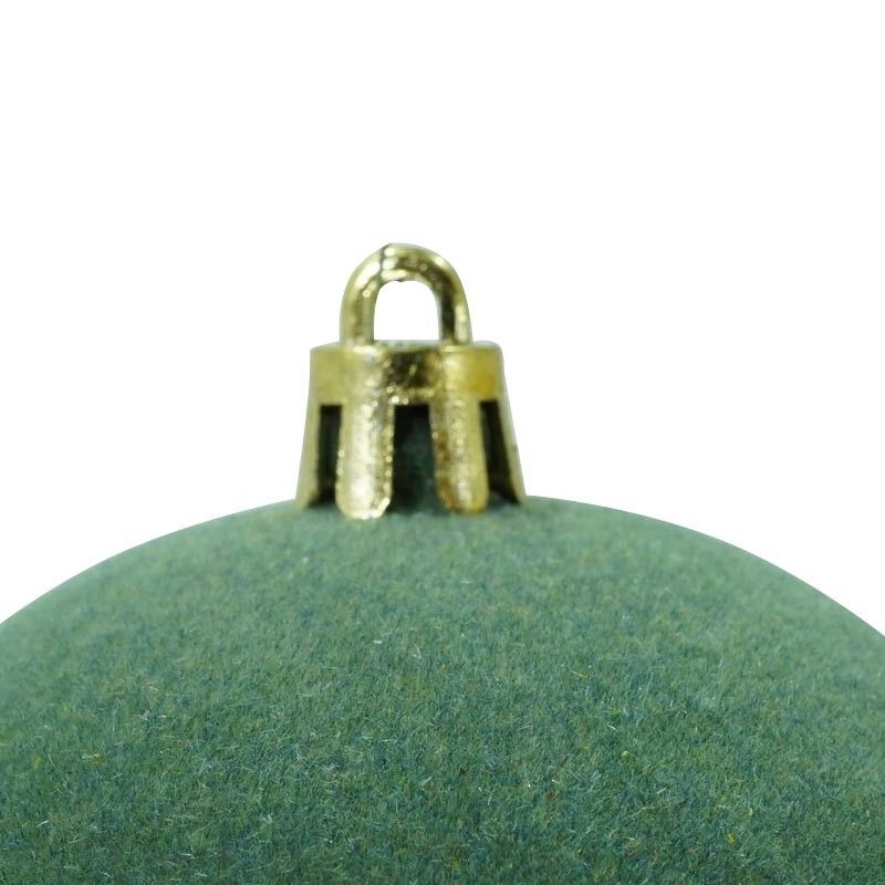 Palle di Natale in Plastica e Velluto D.8 cm Conf. da 6 Pezzi