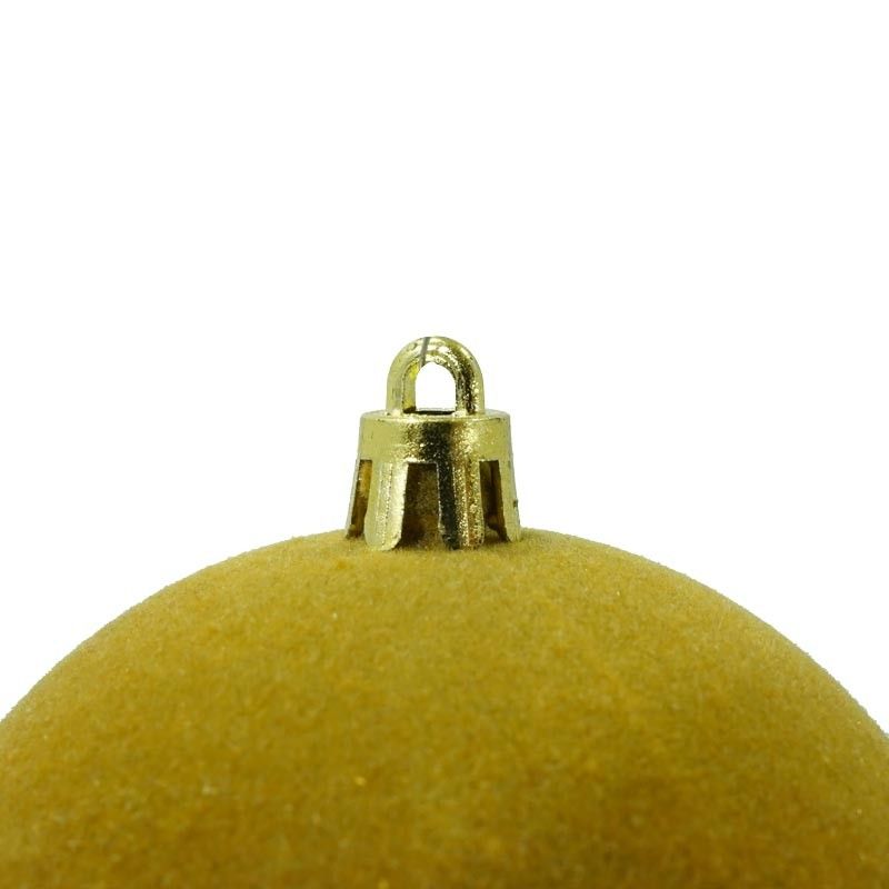 Palle di Natale in Plastica e Velluto D.8 cm Conf. da 6 Pezzi