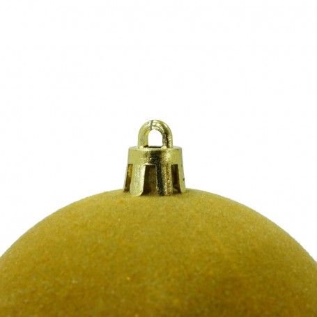 Palle di Natale in Plastica e Velluto D.8 cm Conf. da 6 Pezzi