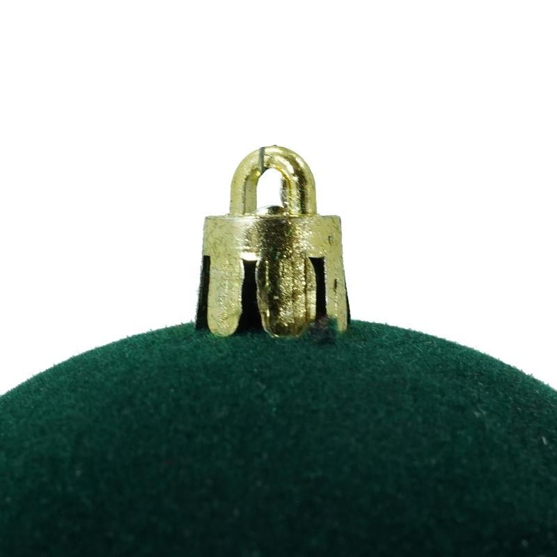 Palle di Natale in Plastica e Velluto D.8 cm Conf. da 6 Pezzi