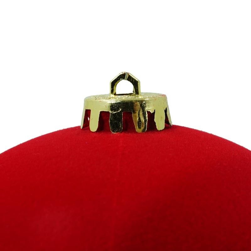 Palle di Natale in Plastica e Velluto D.15 cm Conf. da 3 Pezzi