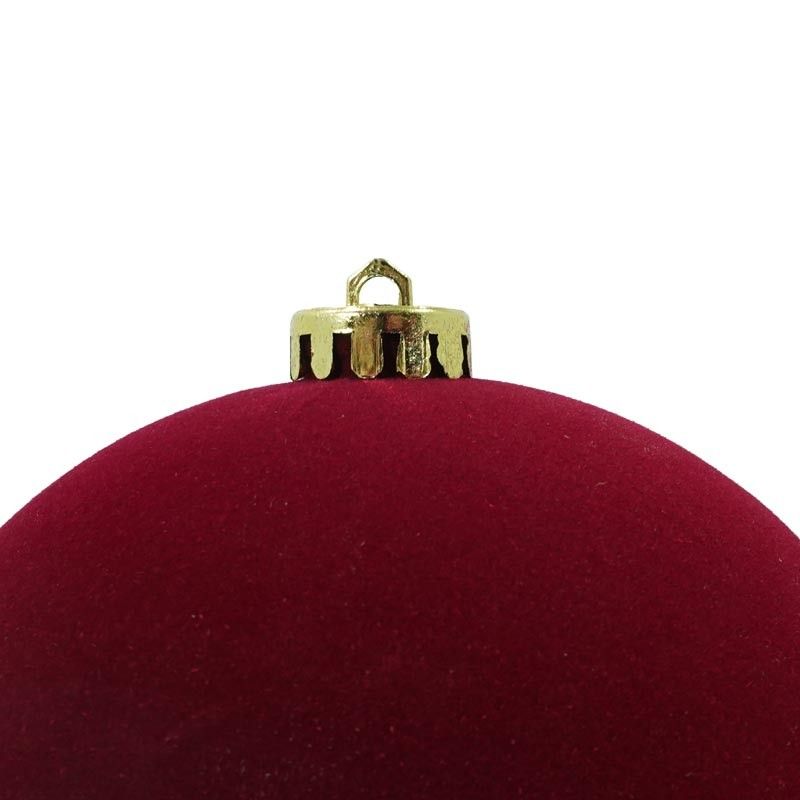 Palle di Natale in Plastica e Velluto D.15 cm Conf. da 3 Pezzi