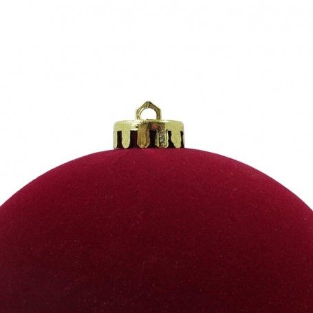 Palle di Natale in Plastica e Velluto D.15 cm Conf. da 3 Pezzi