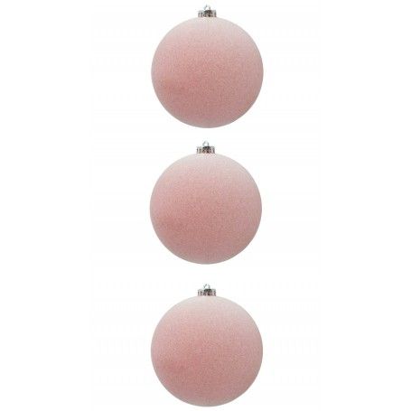 Palle di Natale in Plastica e Velluto D.15 cm Conf. da 3 Pezzi