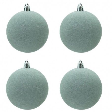 Palle di Natale in Plastica e Velluto D.10 cm Conf. da 4 Pezzi