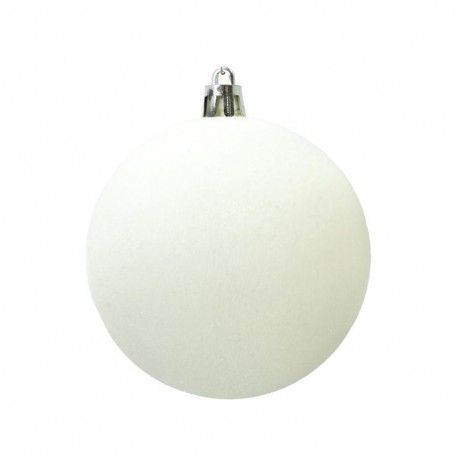 Palle di Natale in Plastica e Velluto D.10 cm Conf. da 4 Pezzi