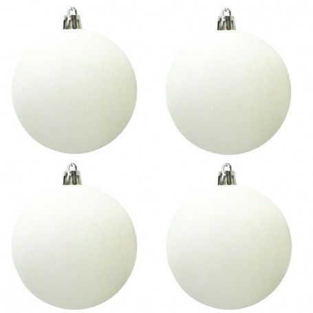 Palle di Natale in Plastica e Velluto D.10 cm Conf. da 4 Pezzi