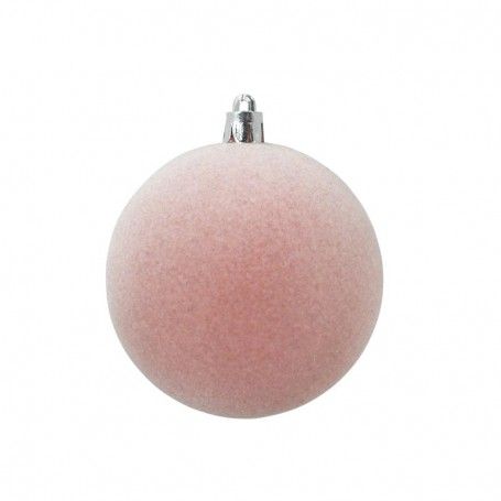 Palle di Natale in Plastica e Velluto D.10 cm Conf. da 4 Pezzi
