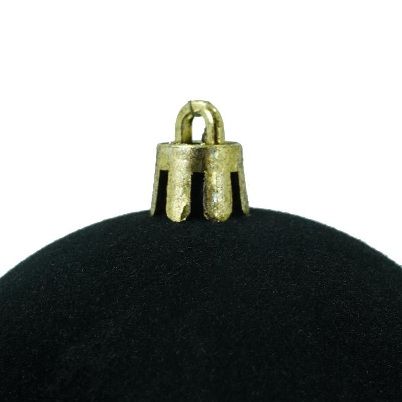 Palle di Natale in Plastica e Velluto D.10 cm Conf. da 4 Pezzi