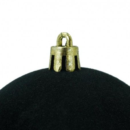 Palle di Natale in Plastica e Velluto D.10 cm Conf. da 4 Pezzi