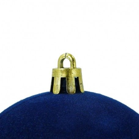 Palle di Natale in Plastica e Velluto D.10 cm Conf. da 4 Pezzi