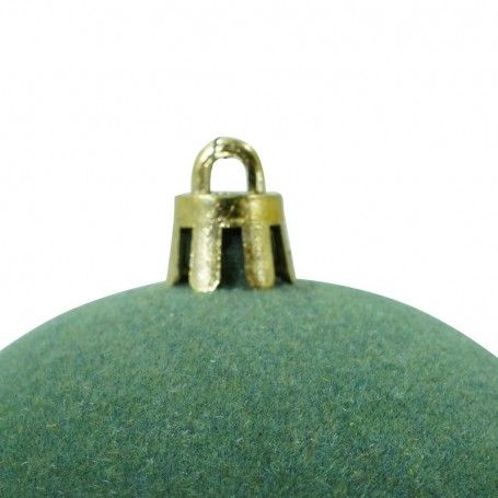 Palle di Natale in Plastica e Velluto D.10 cm Conf. da 4 Pezzi