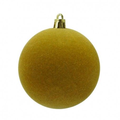 Palle di Natale in Plastica e Velluto D.10 cm Conf. da 4 Pezzi