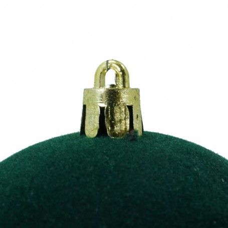 Palle di Natale in Plastica e Velluto D.10 cm Conf. da 4 Pezzi