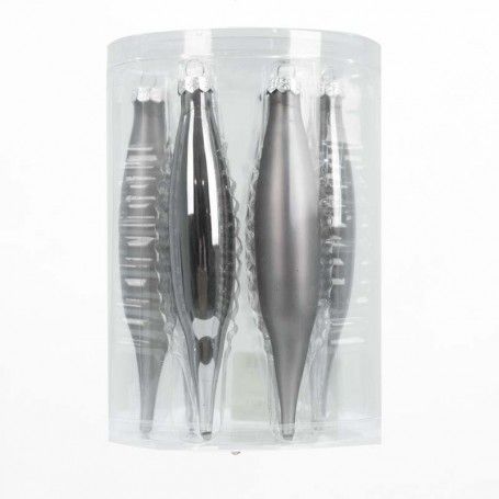 Gocce Natalizie in Vetro Lucide e Opache Conf. da 6 Pz