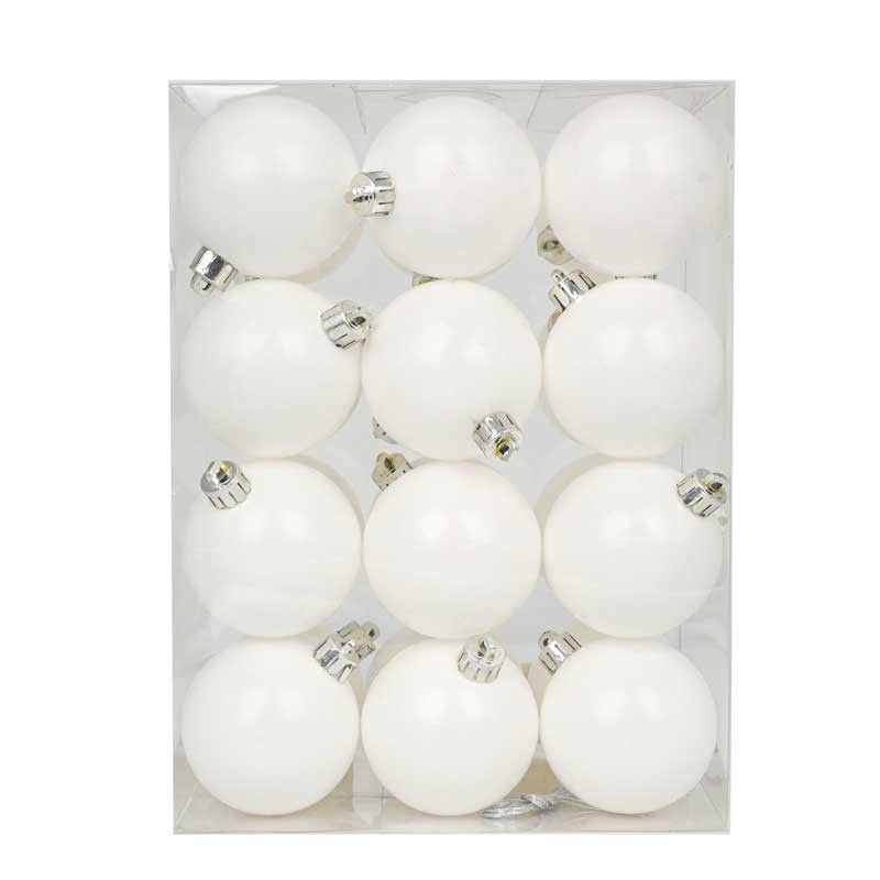 Palle di Natale in Plastica Lucide D.6 cm Confezione da 24 Pz