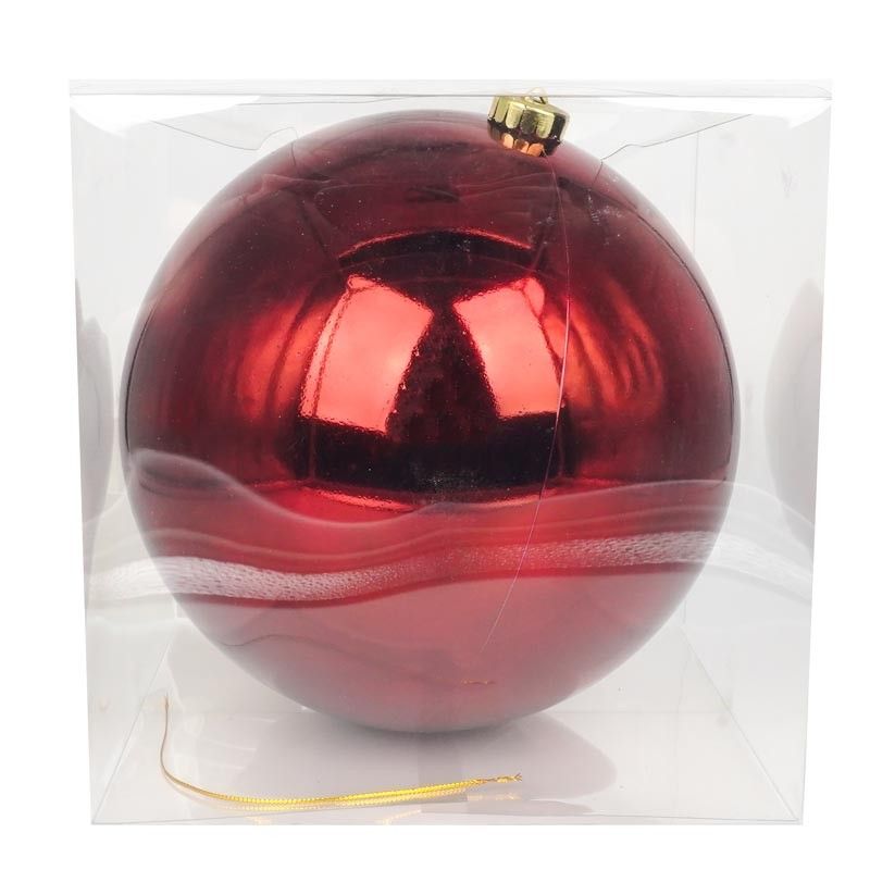 Palla di Natale in Plastica Lucida D.20 cm Conf. da 1 Pz