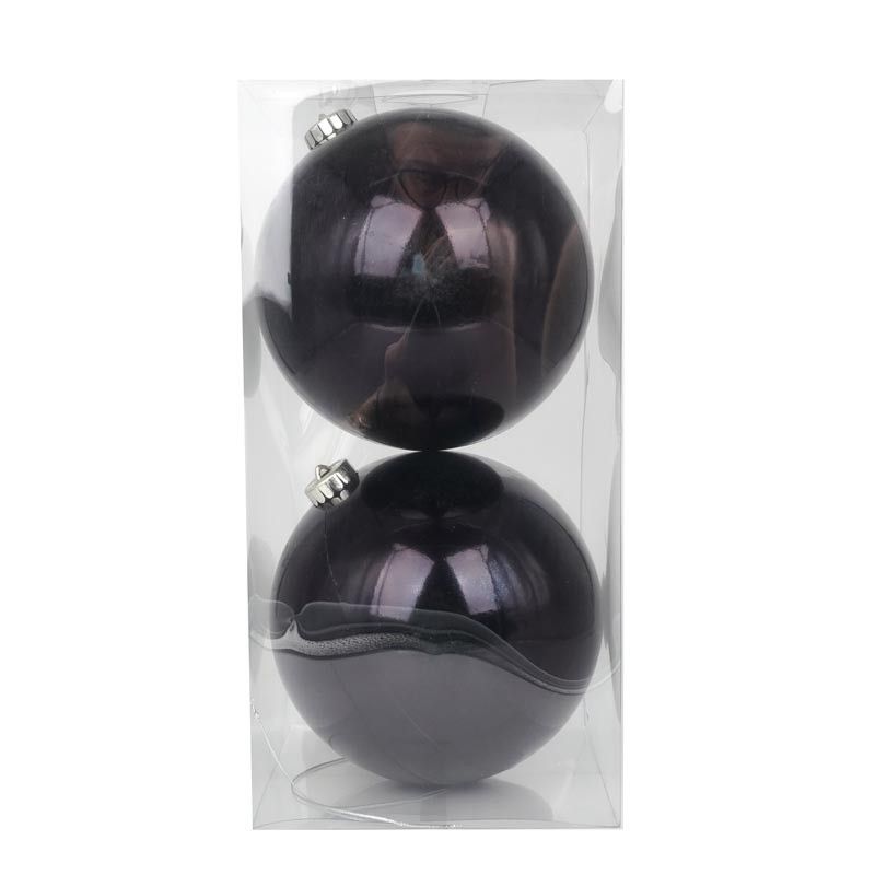 Palle di Natale in Plastica Lucide D.15 cm Confezione da 2 Pezzi