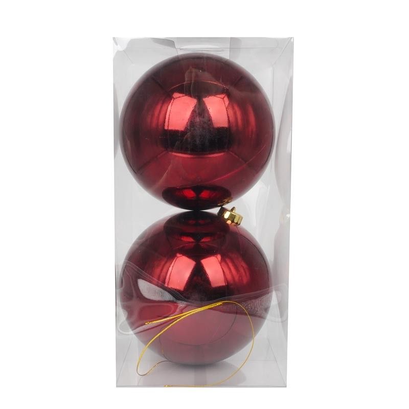 Palle di Natale in Plastica Lucide D.15 cm Confezione da 2 Pezzi