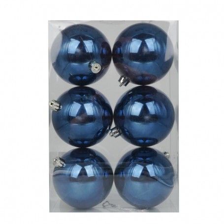 Palle di Natale in Plastica Lucide D.10 cm Confezione da 6 Pz