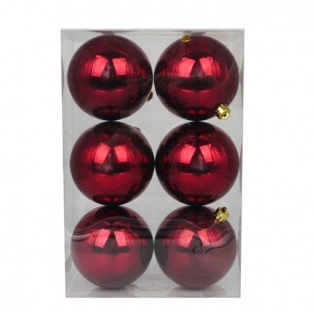 Palle di Natale in Plastica Lucide D.10 cm Confezione da 6 Pz