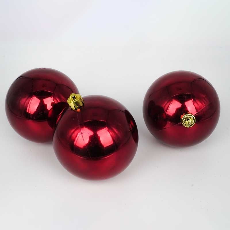 Palle di Natale in Plastica Lucide D.10 cm Confezione da 6 Pz