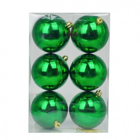 Palle di Natale in Plastica Lucide D.10 cm Confezione da 6 Pz