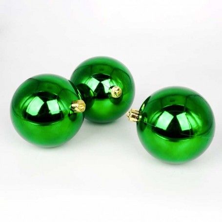 Palle di Natale in Plastica Lucide D.10 cm Confezione da 6 Pz