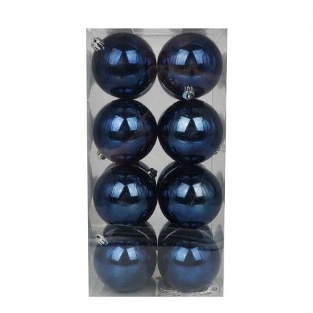 Palle di Natale in Plastica Lucide D.8 cm Confezione da 16 Pz