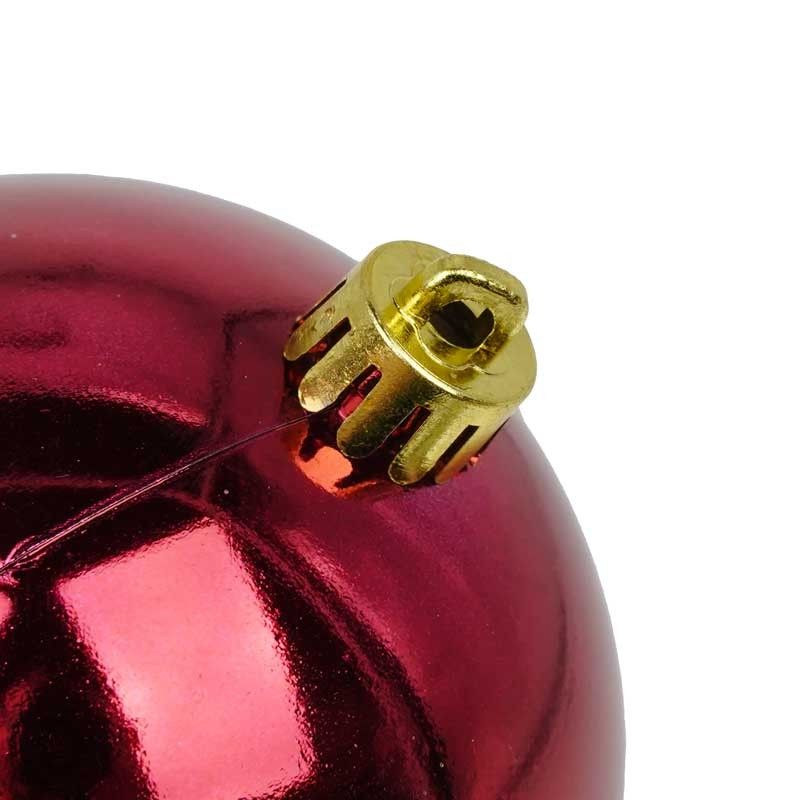 Palle di Natale in Plastica Lucide D.8 cm Confezione da 16 Pz