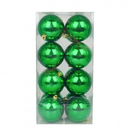 Palle di Natale in Plastica Lucide D.8 cm Confezione da 16 Pz