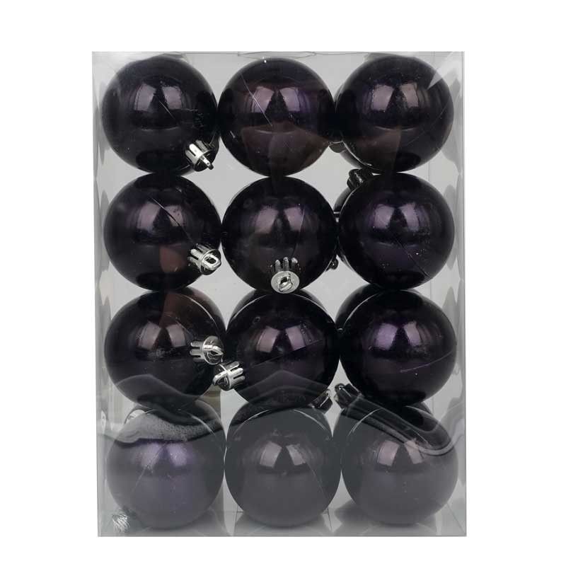 Palle di Natale in Plastica Lucide D.6 cm Confezione da 24 Pz