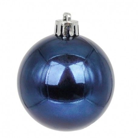 Palle di Natale in Plastica Lucide D.6 cm Confezione da 24 Pz