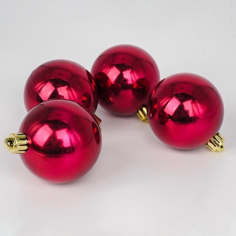 Palle di Natale in Plastica Lucide D.6 cm Confezione da 24 Pz