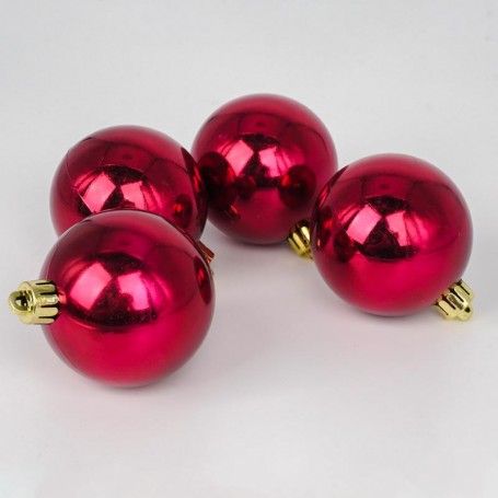 Palle di Natale in Plastica Lucide D.6 cm Confezione da 24 Pz