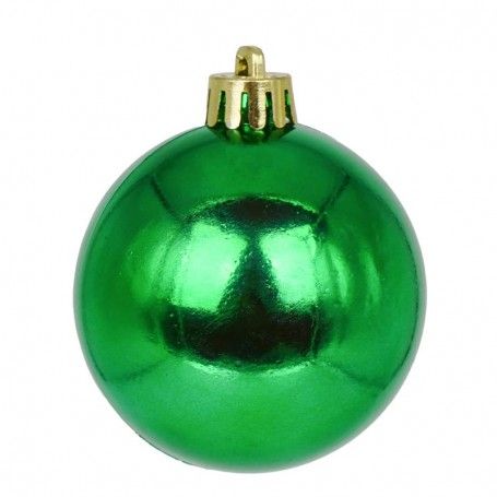 Palle di Natale in Plastica Lucide D.6 cm Confezione da 24 Pz