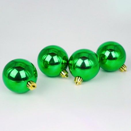 Palle di Natale in Plastica Lucide D.6 cm Confezione da 24 Pz