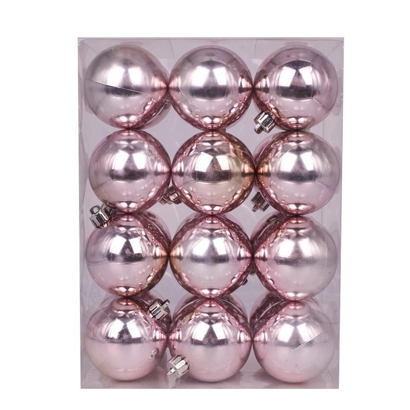 Palle di Natale in Plastica Lucide D.6 cm Confezione da 24 Pz