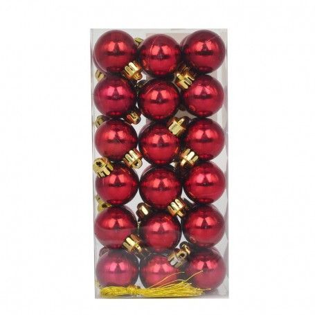 Palle di Natale in Plastica Lucide D.3 cm Confezione da 36 Pz
